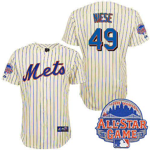 Jonathon Niese #49 mlb Jersey-New York Mets Women's Authentic All Star White Baseball Jersey
